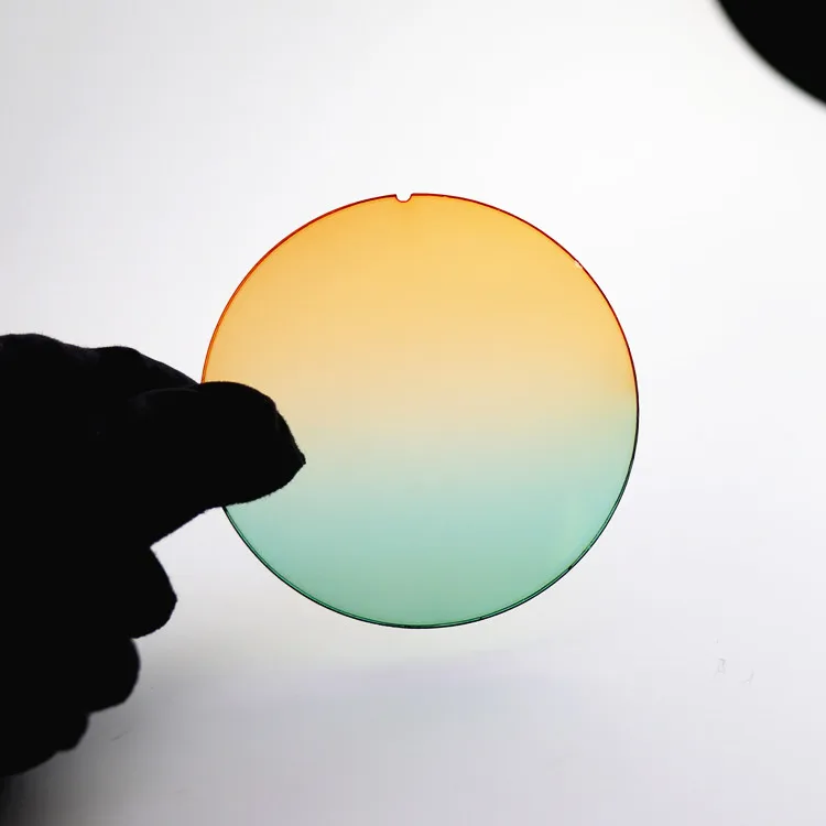 EXIA A47 Flash Mirror Lenses Orange Gradient Green 75mm Sunglasses Lenses Flat Base 0 UVA