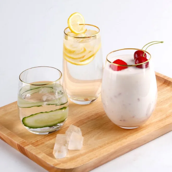 Бесступенчатая золотая линия чашка для чая с золотой оправой стакан питья