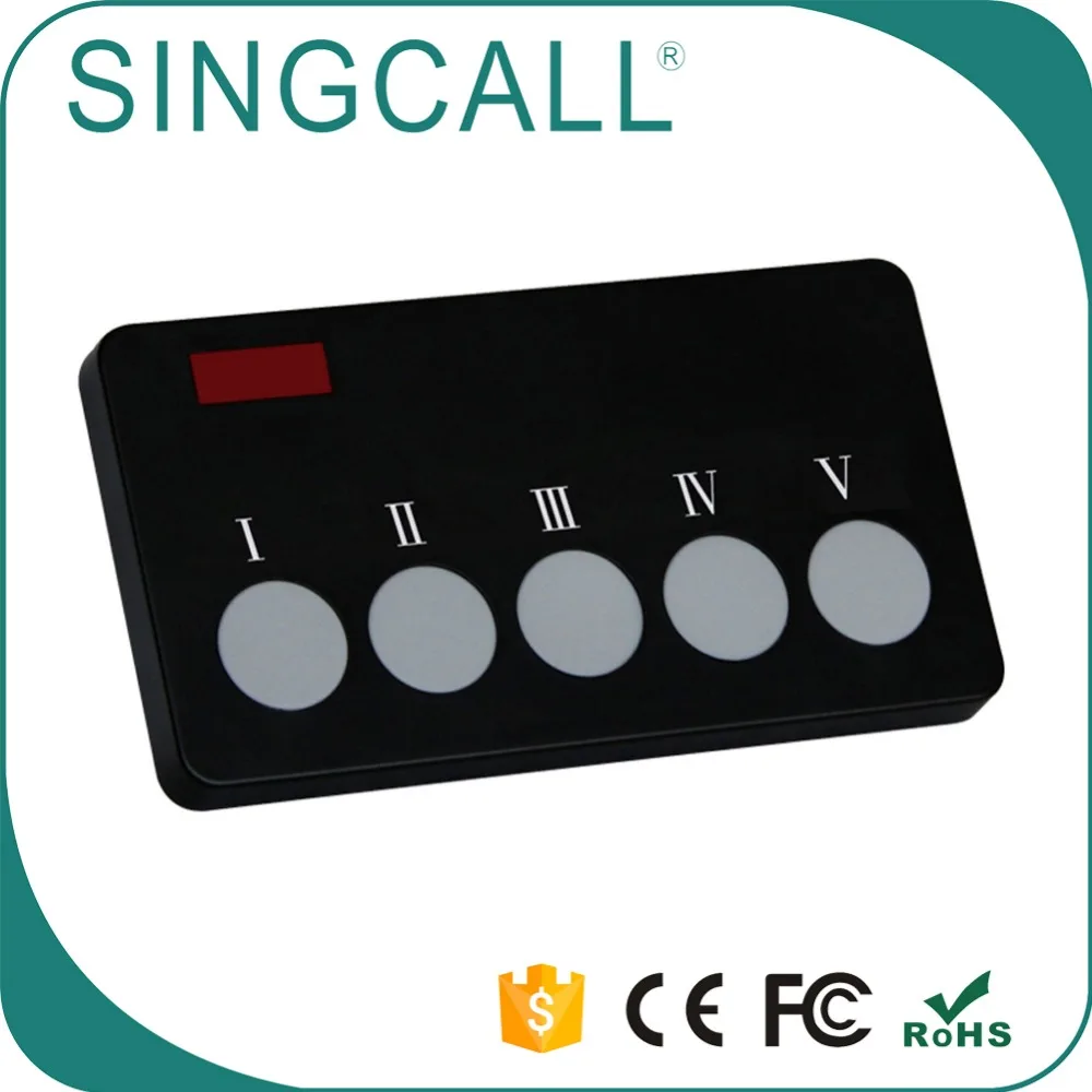 SINGCALL Supermarket Calling System Paging 5 Wrist Pager Watch Office Staff Call Button