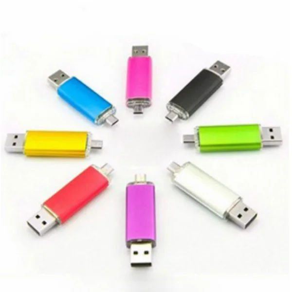 Быстрая скорость USB 3 0 2 OTG в 1 флеш-накопитель 64 Гб металлический USB-накопитель двойного назначения 16 ГБ 8 двойное использование для Android или Type-c