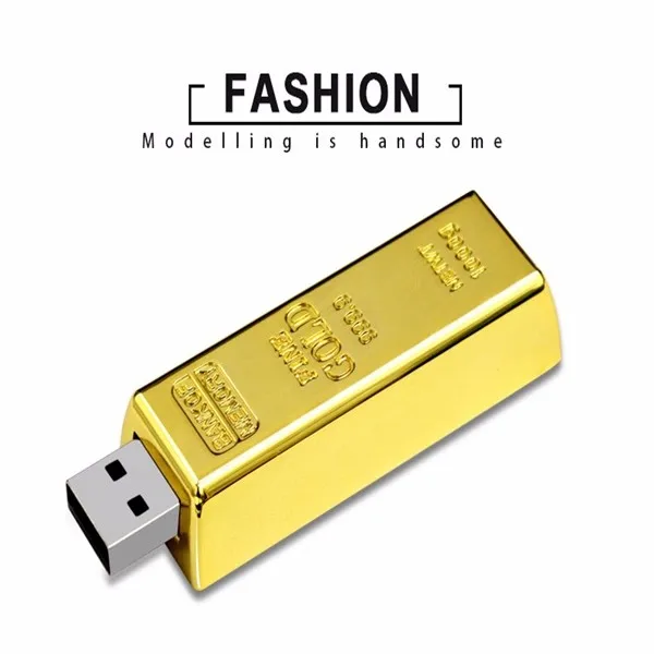 Factory Price Usb 3.0 Drive 32GB 8GB 999.9 Fine Gold Bar Usb Flash Drive 16GB Metal Flash Memory Usb Stick