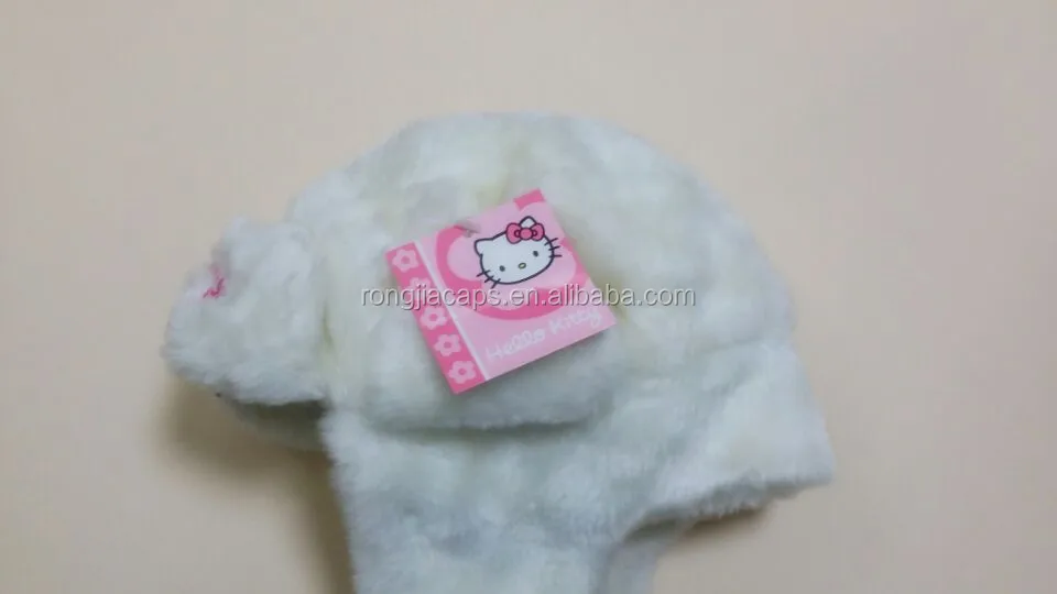 0917039 Высококачественная зимняя вязаная шапка с логотипом hello kitty для детей, шапки