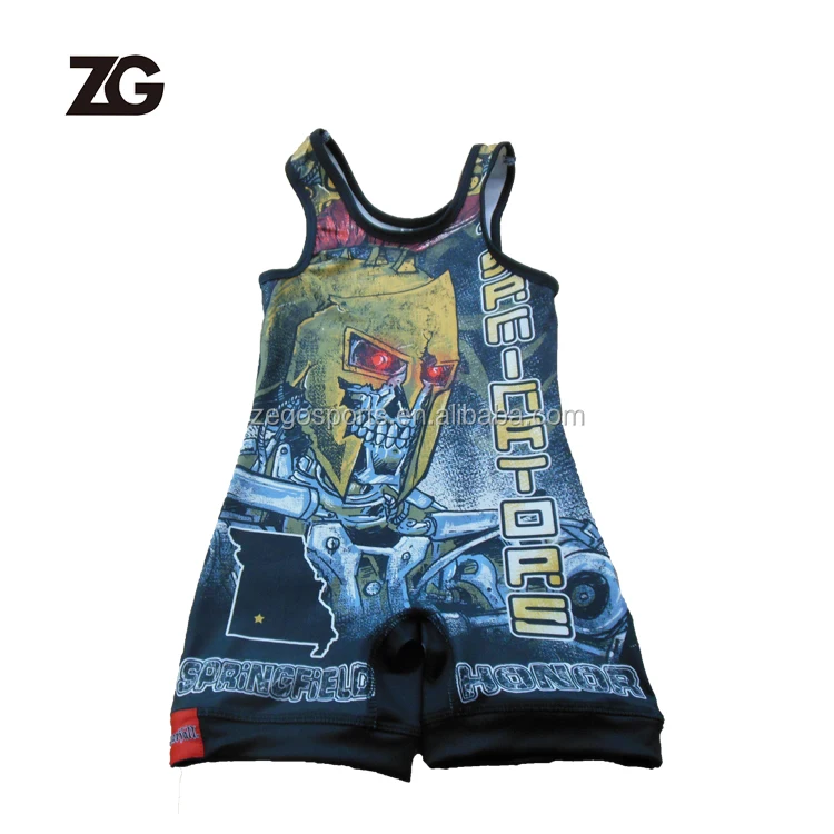 ZEGO SPORTS 100% Polyester Sublimation Wrestling Singlets Maker