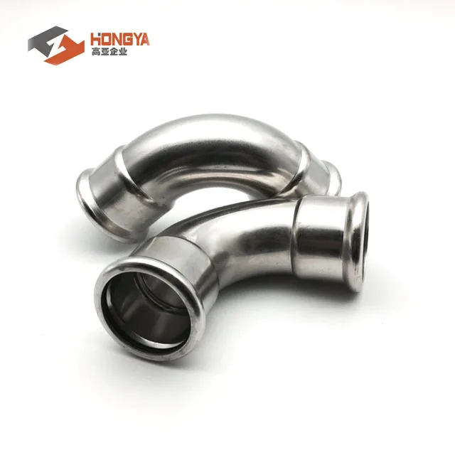 Stainless Steel DVGW Press Plumbing Pipe Fitting 90 Elbow M TYPE