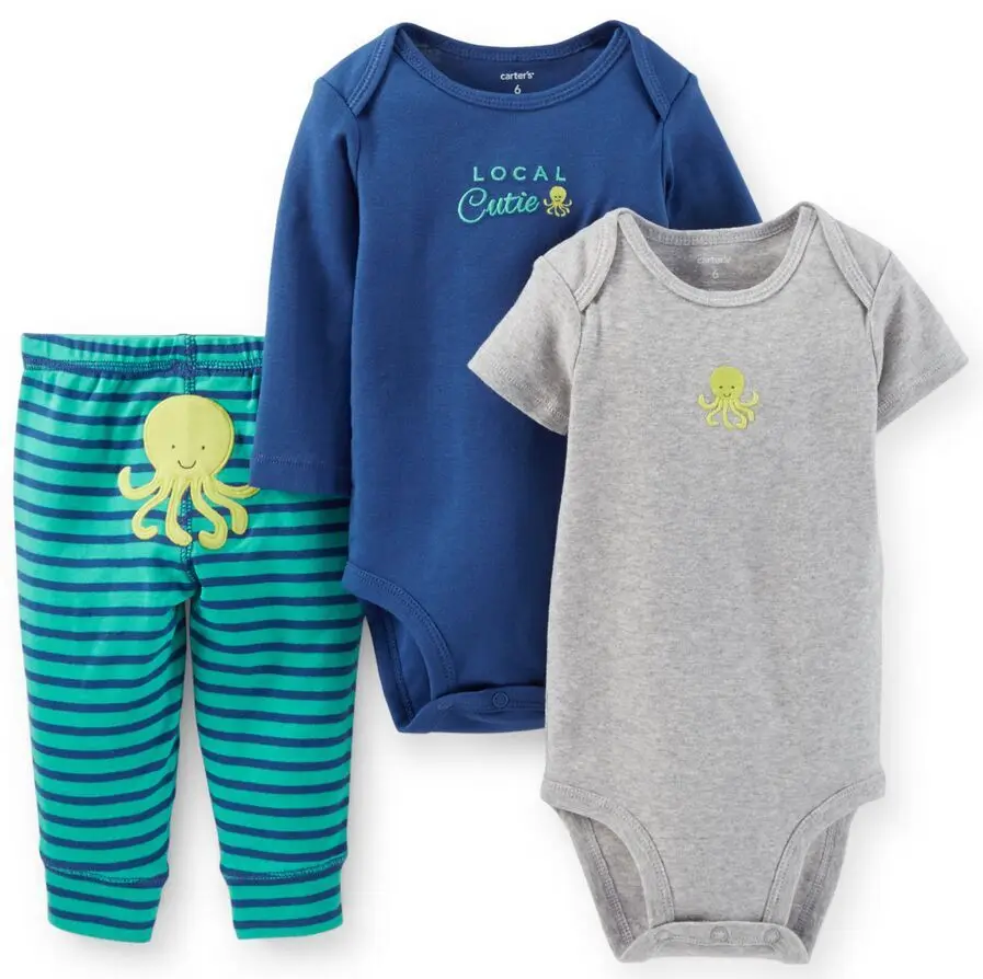 wholesale alibaba 3pcs romper set unisex baby clothes toddler baby clothing