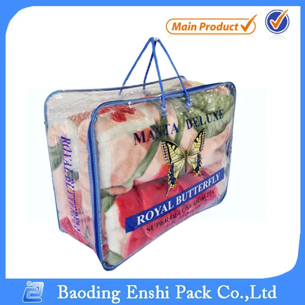 factory direct sale rich soft elegant blanket packaging pvc bag