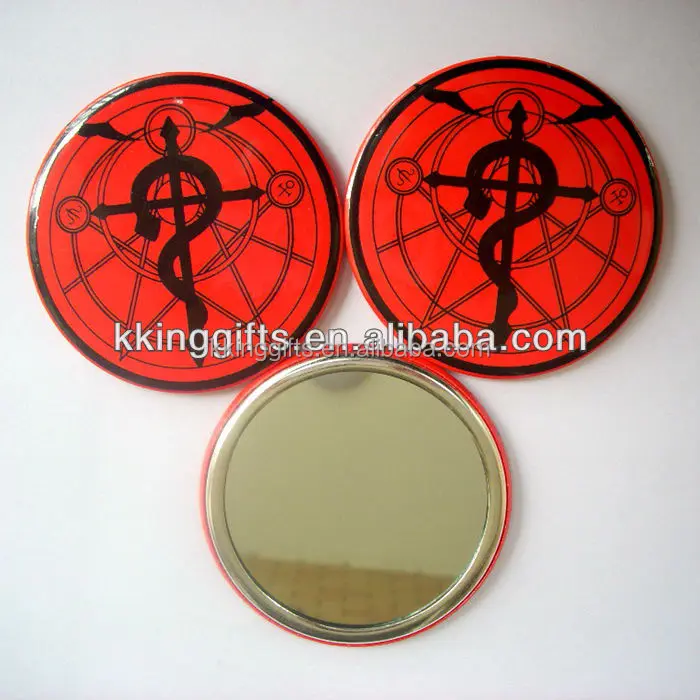 Anime heart shaped smile face princess hand mirror pocket with stand