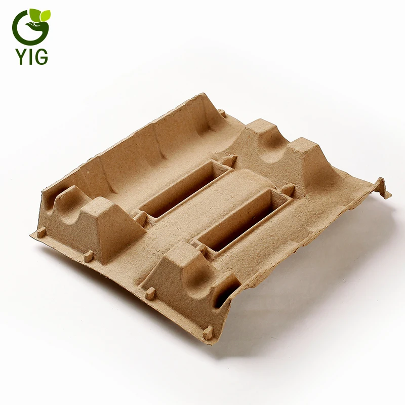 
Disposable Pulp Molded Wine Bottle Tray 