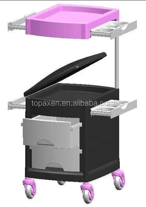 
Premium Locking Rolling Trolley Cart with Pocket Inserts 