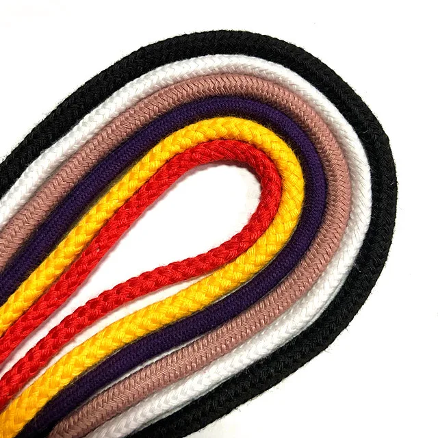 
6mm colored braided cotton rope packaging rope 