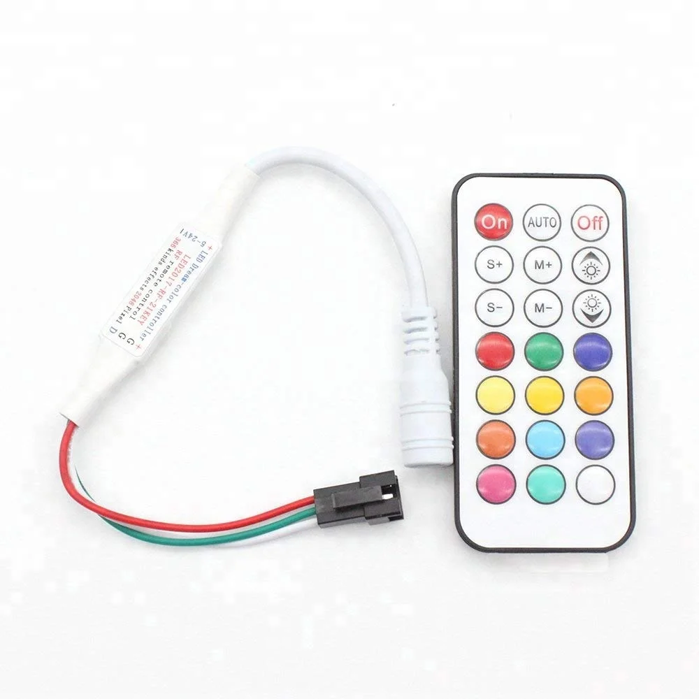 Mini 5-24V 21 Key RF Remote Controller for WS2811 WS2812B LED Dream Color Strip Light