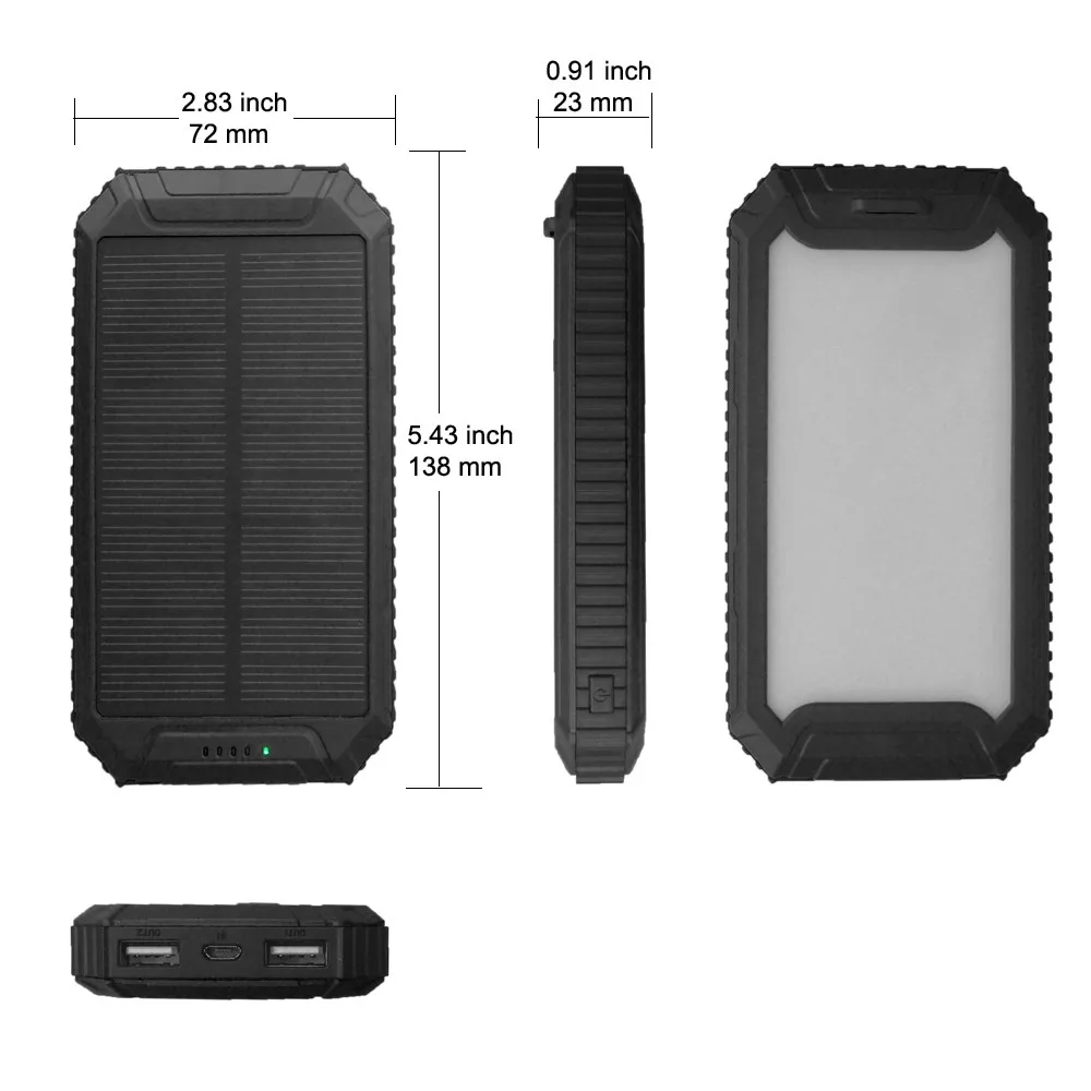 
2021 hottest portable 10000mah solar charger mobile solar energy power bank for smart phone 