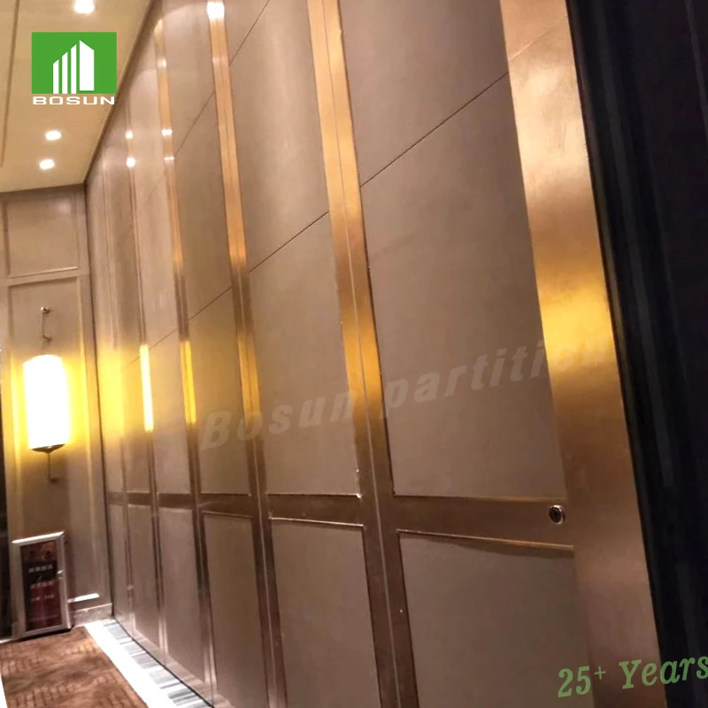 Decorative Stainless steel Bar Movable partition used in Tower Sliding Panel walls for dividing more space with soundproof