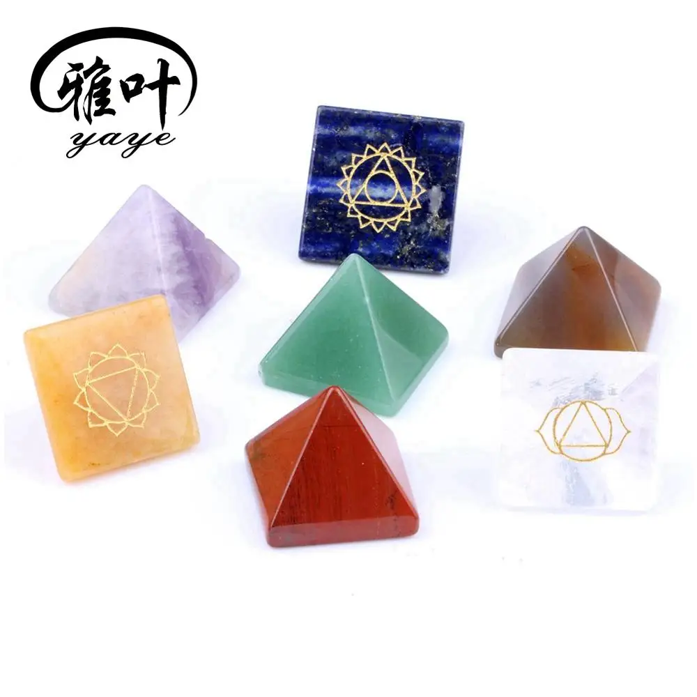 Wholesale 7 Color Chakra Pyramids Stones Set