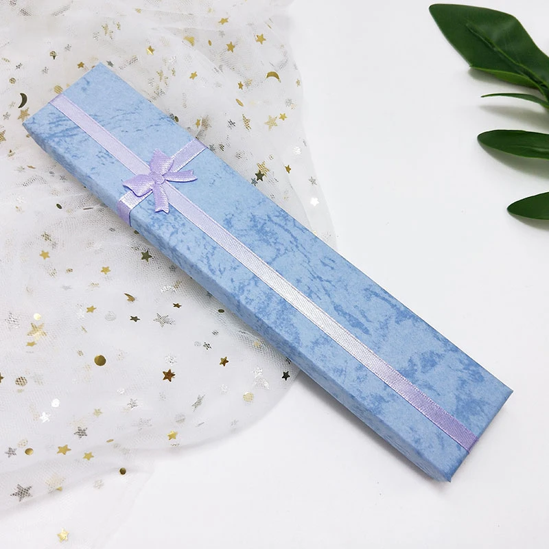 High quality Custom logo Cardboard jewelry box packaging necklace handmade colorful paper long necklace gift box with foam
