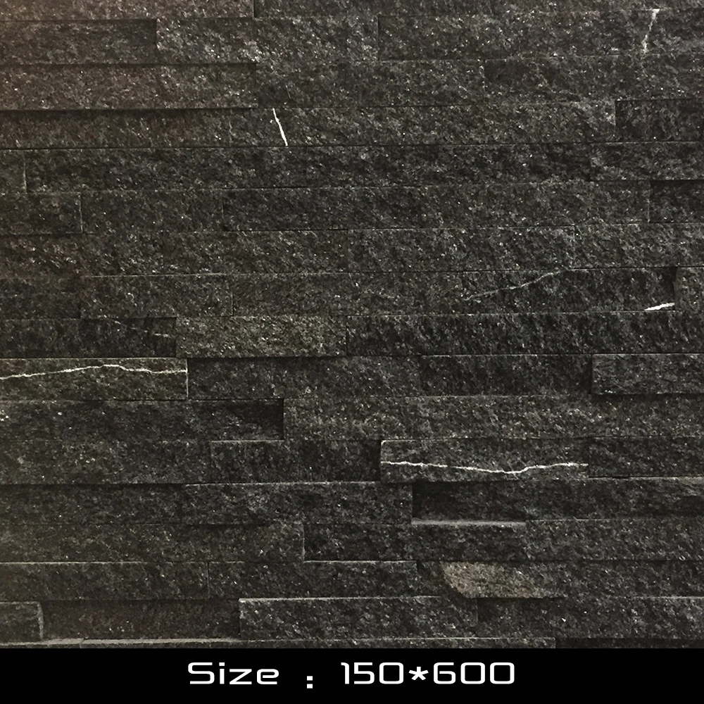 
Hot Selling Chinese Black Quartz Blate Natural Stone Veneer 