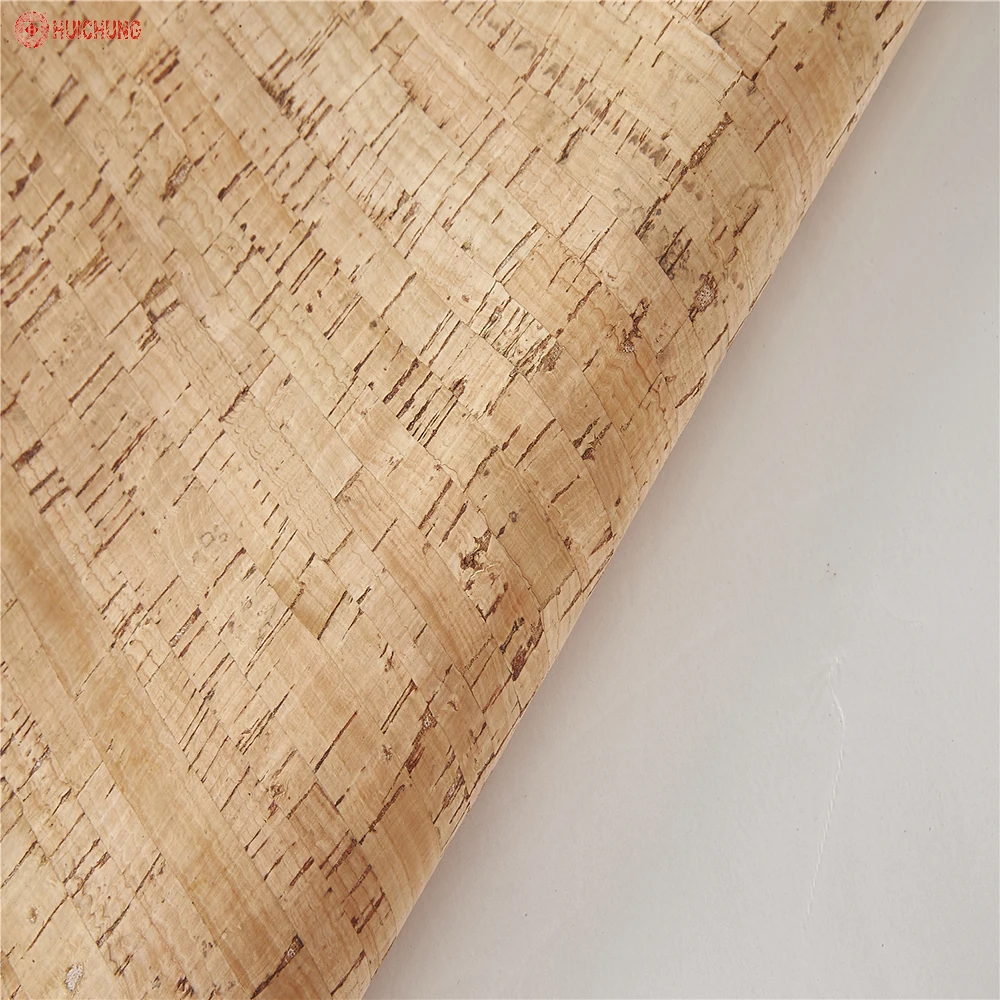 Leather for Bags and Shoes Cork Fabric Different Grade Factory Natural Cork Material Natural Color Slub Pattern B Grade Huichung
