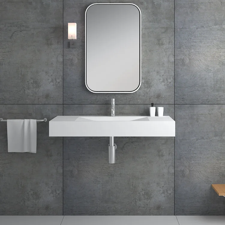 SM-8408 First Quality Basin Stone Resin Lavabo Washroom