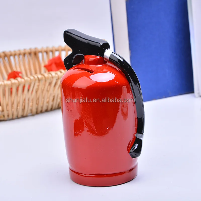 Fire Extinguisher ceramic piggy bank various colors ceramic money boxs