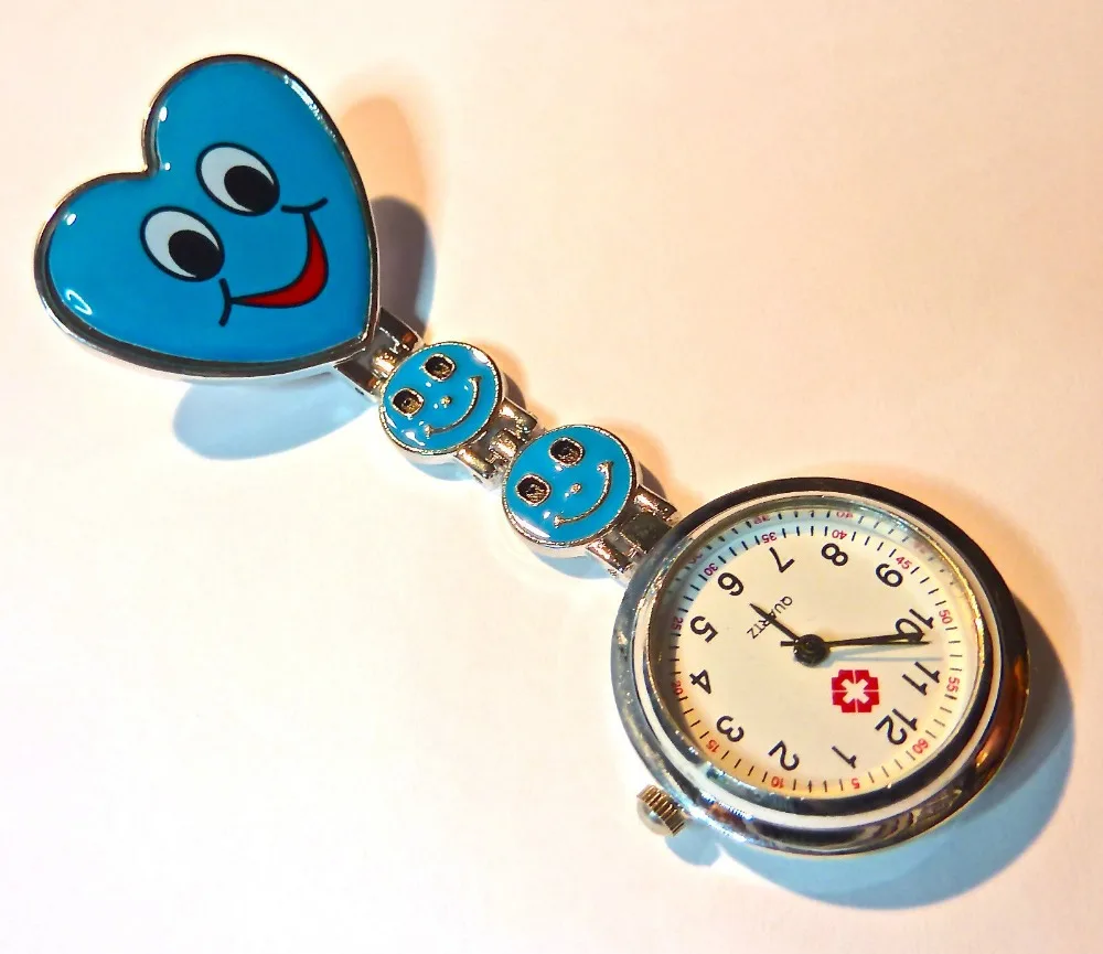 Симпатичные медсестринские часы с лицом улыбки и сердцем, новая модель, бесплатная доставка