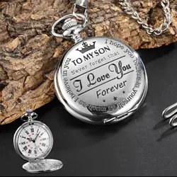 Custom Birthday Gift Bronze Quartz Pocket Watch