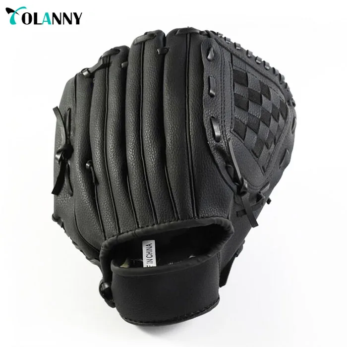 
2018 new arrival wholesale good quality outdoor sport training black custom baseball gloves 