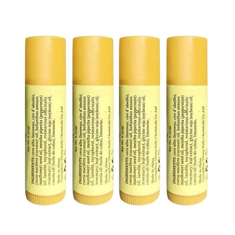 Organic Lip Balm Moisturizing Nourishing 4pcs Bee Wax Lip Balm