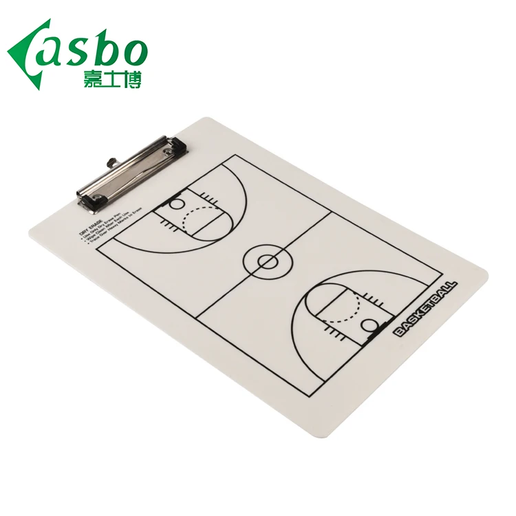 A4 Dry Erasable basketball steel band clip sports coach plastic clipboard