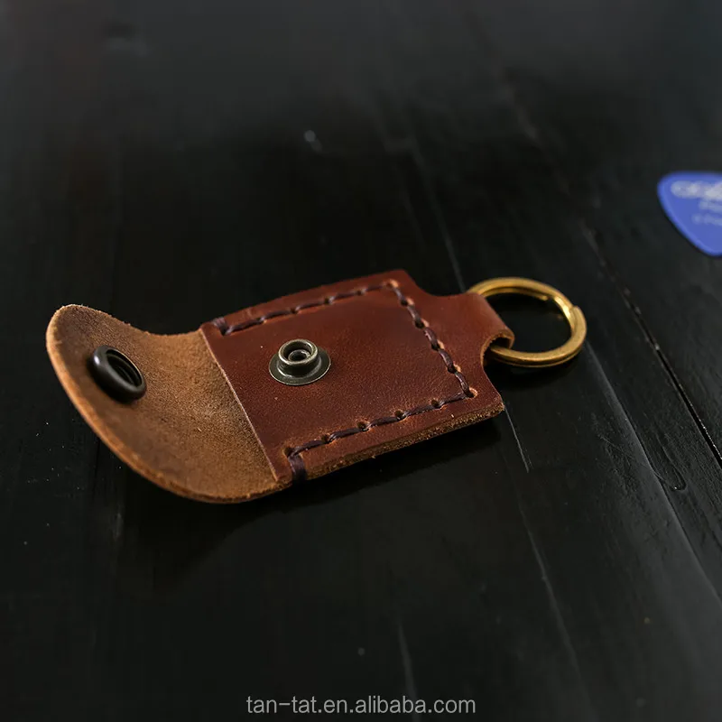 Cow Leather Guitar Pick Holder Case