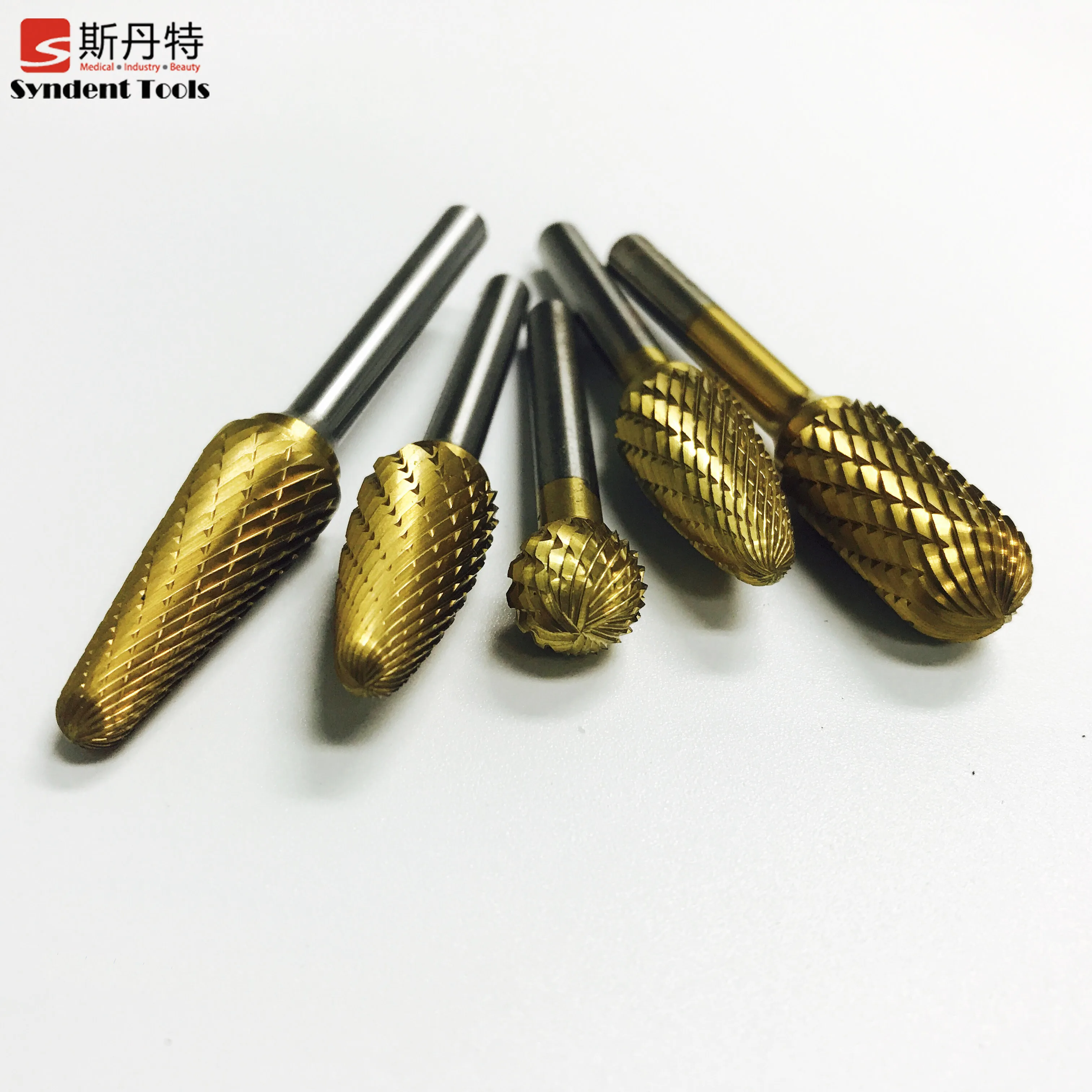 Industry abrasive blue gold coating tungsten carbide burr