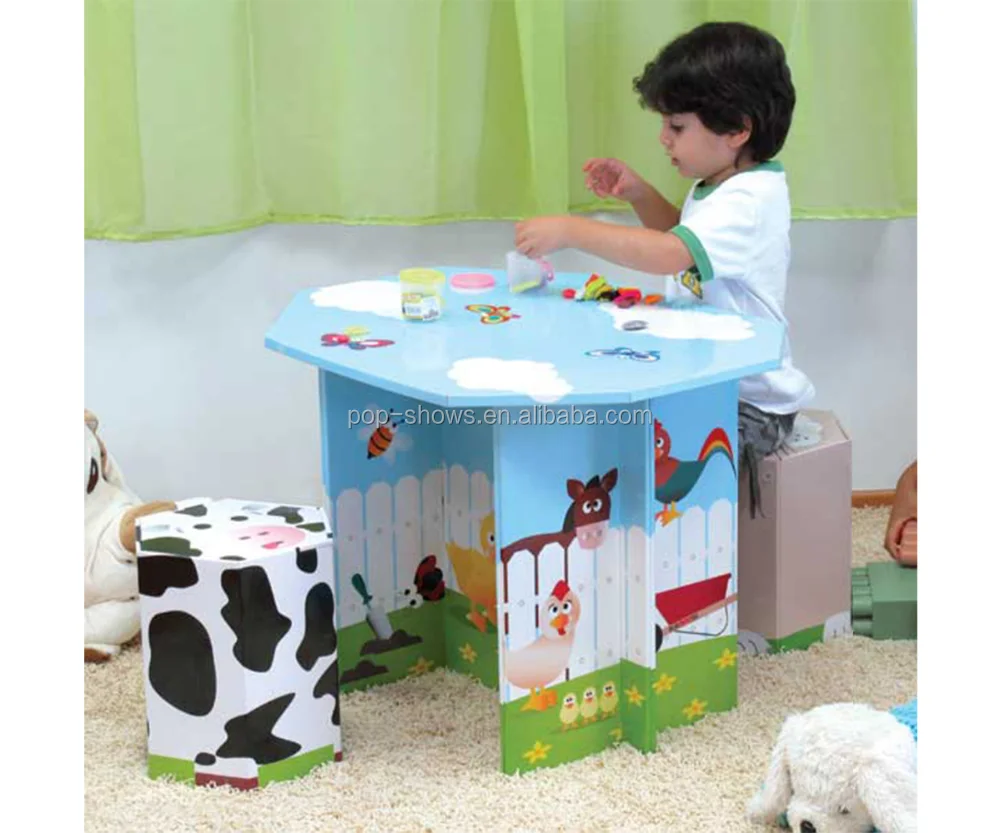 Creative design cardboard furniture,recyclable carton retail pallet exhibition display for child