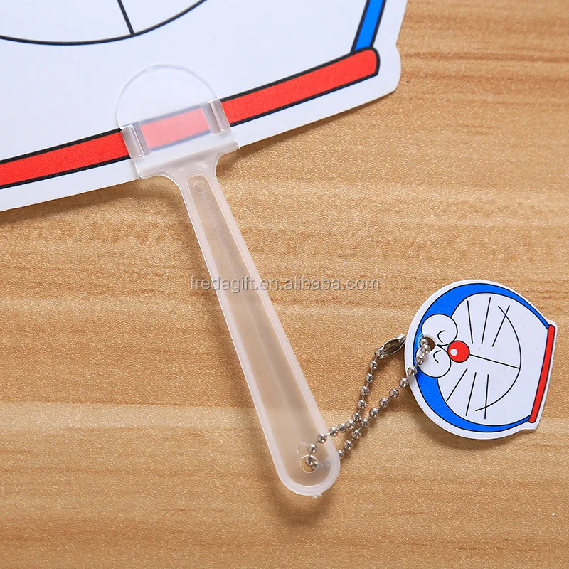 
OEM logo printing pp fan cartoon advertising Cheap PP/PVC plastic hand fan 