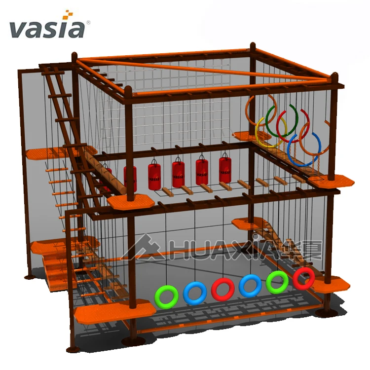 Shopping mall children develop indoor rope course adventure