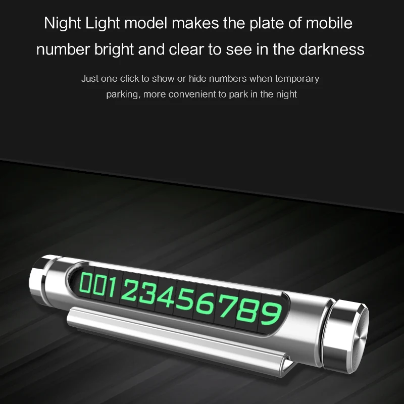 Licheers Free Shipping Night Luminous Car Parking Card Telephone Number Car Parking Phone Number Card