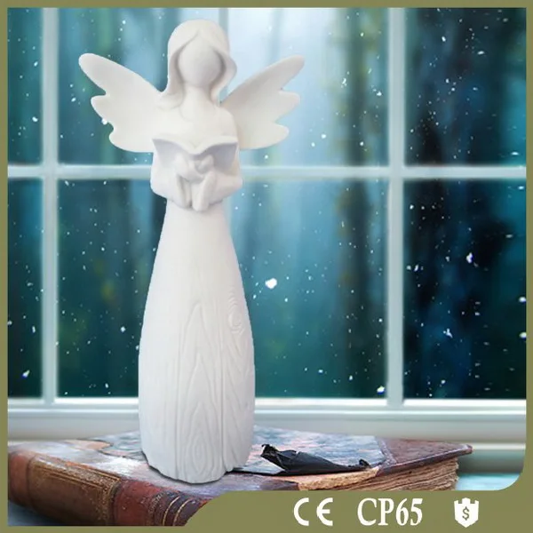 Desktop decoration ceramic white angel