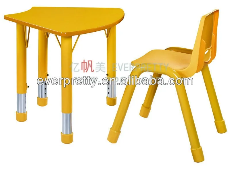 kindergarten furniture good quality blue and yellow combination height adjustable single school desk set