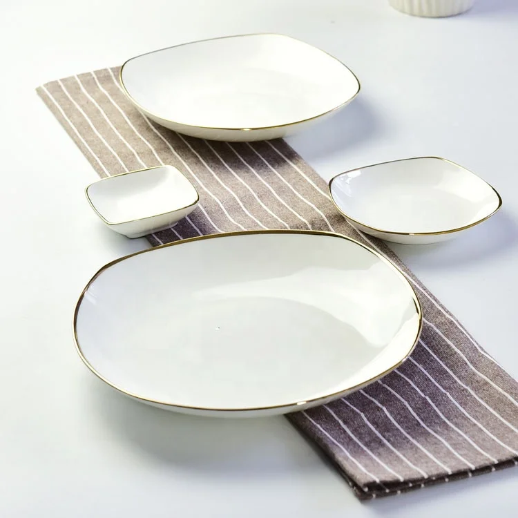 
promotion stocked square ceramic cooking plate 