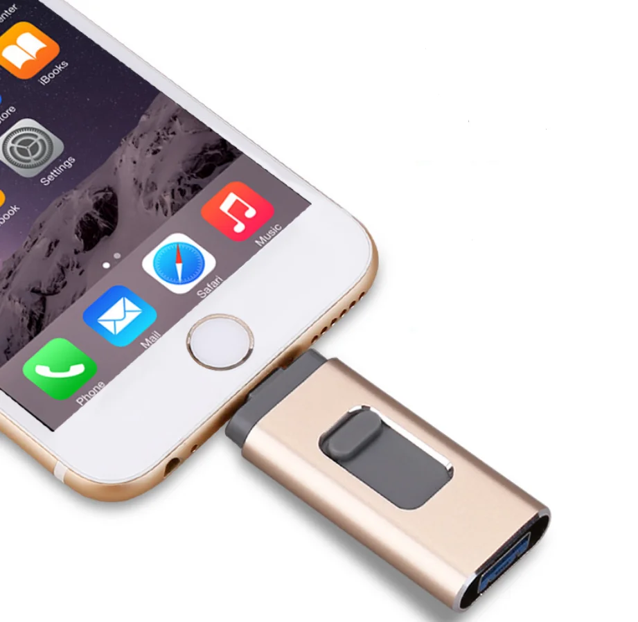 Custom 3 in 1 OTG usb flash drive for iphone android PC