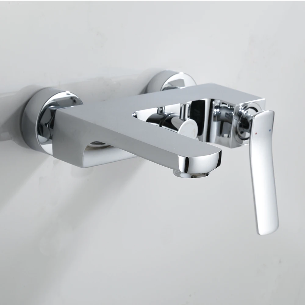 FLG Contemporary Single Handle Brass Bath Shower Mixer Taps Faucet For Bathroom