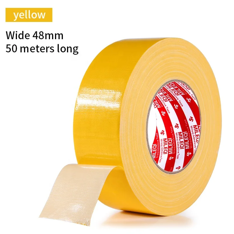 
Mileqi high quality 48mm wide brown wear-resistant acid alkali proof strong adhesive custom cloth gaffer duct tape 
