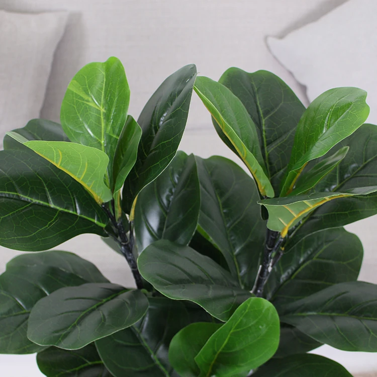 Best price lifelike fiddle leaf plant 90cm artificial ficus lyrata, custom home decoration fabric plastic large artificial tree