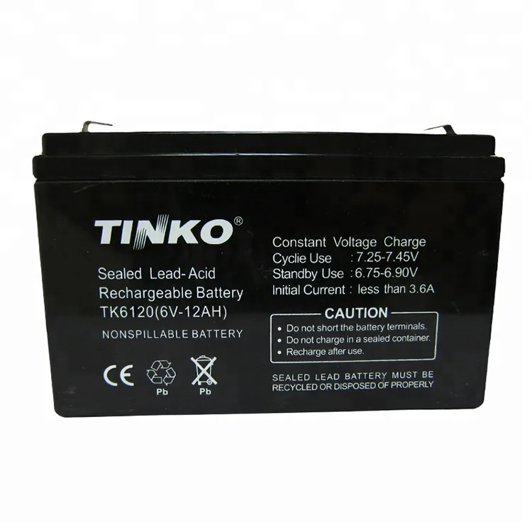 oem custom 6v 12ah rechargeable lead acid battery