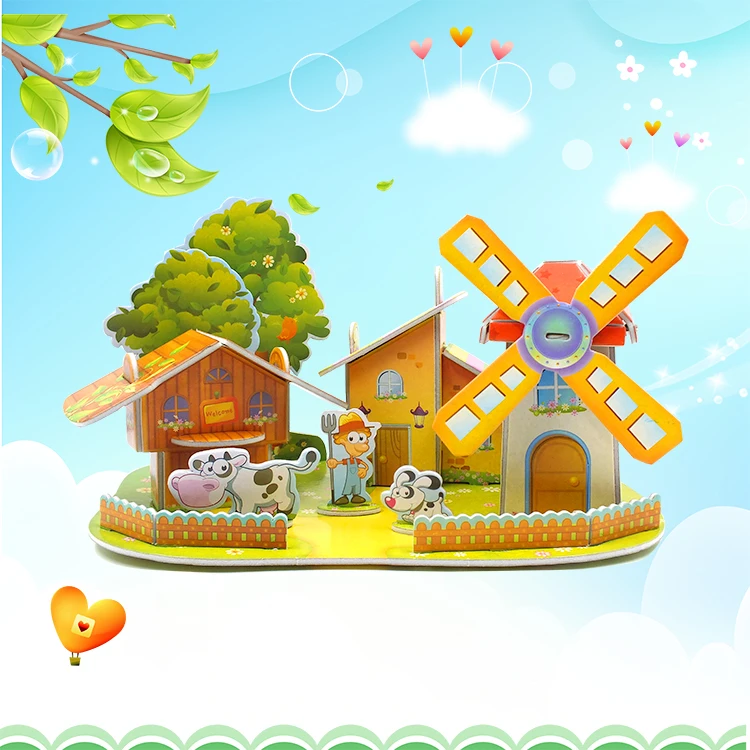 Обучение Совет 22 шт. Мельница дом головоломки блоки игры