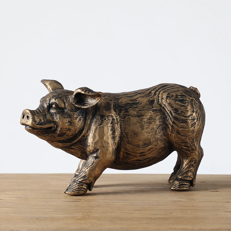 2019 Custom Quality Pig Statue Resin Craft Animal Sculpture For Home Decor