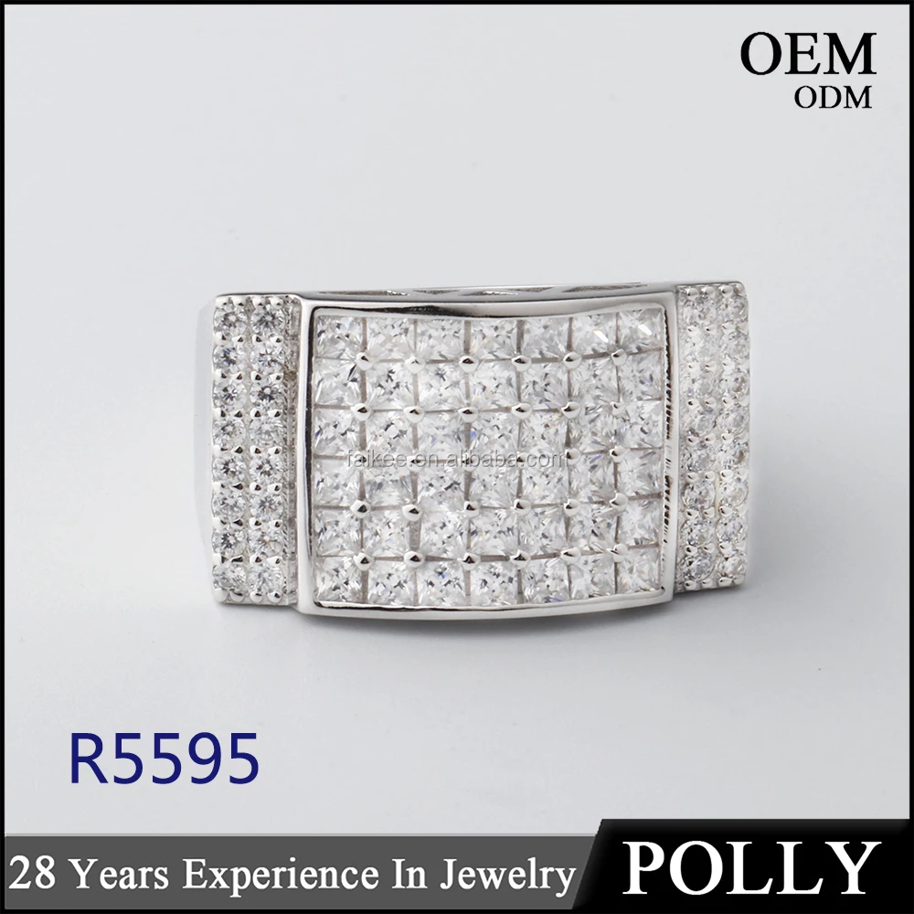 
Hot Selling hip hop 14k gold jewellery men ring silver 925 