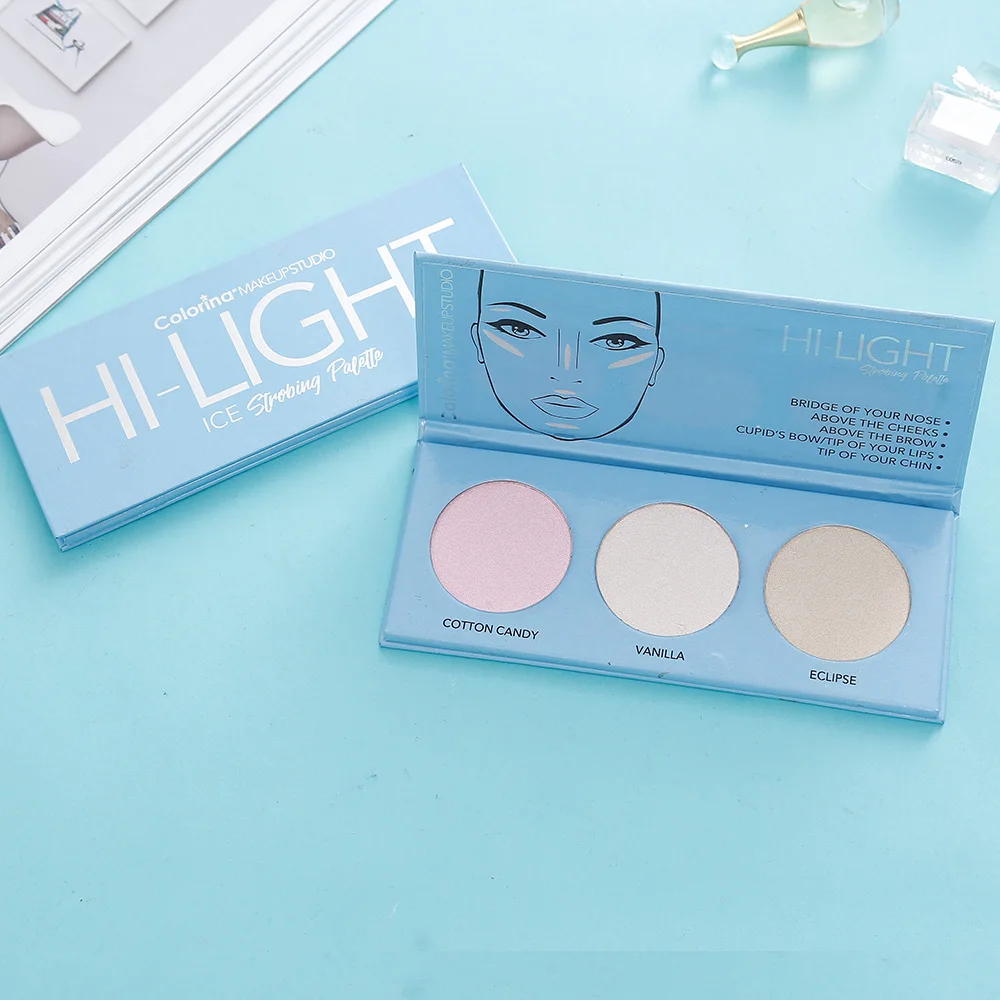 colorful vegan face highlighter pressed powder low moq private label branded cheap colored cheek  highlighter makeup