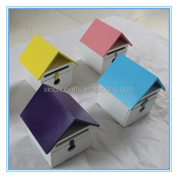 Wholesale unfinished new design wooden bird cages wooden bird house wooden bird nest