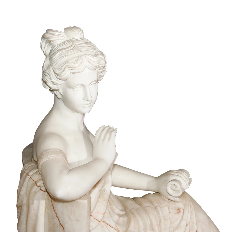 Greek western  outdoor  life size white marble garden  statue