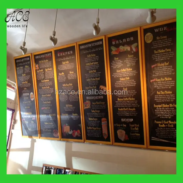 Custom wooden restaurant blackboard Wooden market chalkboard Hanging chalkboard