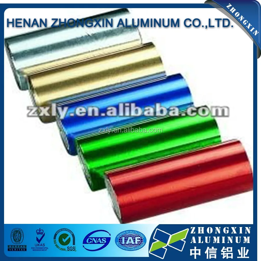 0.05mm thickness aluminum sheet extra-wide China gold aluminum foil manufacturer/colored aluminum foil